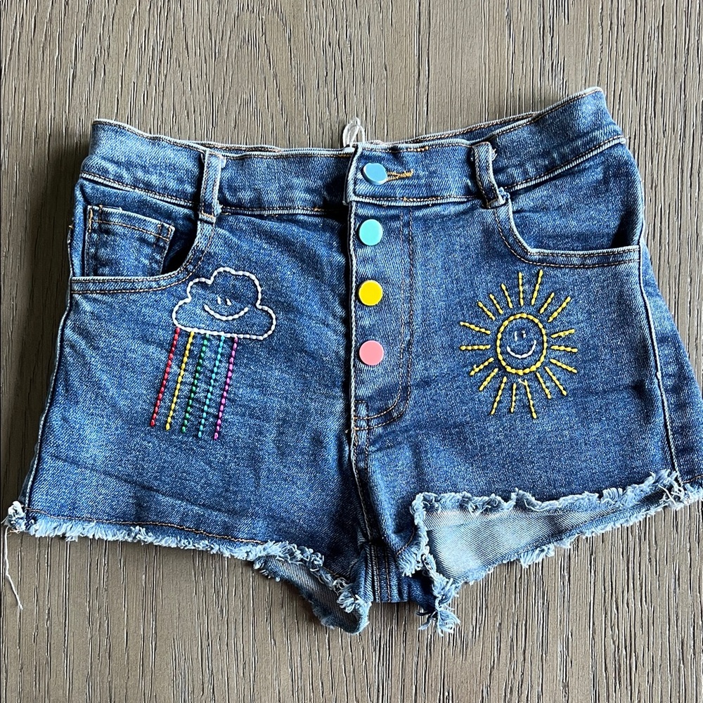 Lola & the Boys Embroidered Denim Shorts size 12